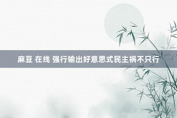 麻豆 在线 强行输出好意思式民主祸不只行