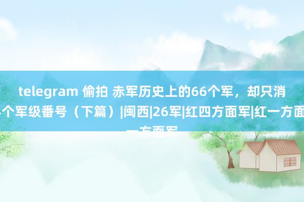 telegram 偷拍 赤军历史上的66个军，却只消34个军级番号（下篇）|闽西|26军|红四方面军|红一方面军